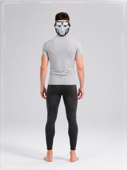 Gray Carnival Mask for Halloween and Cosplay back view