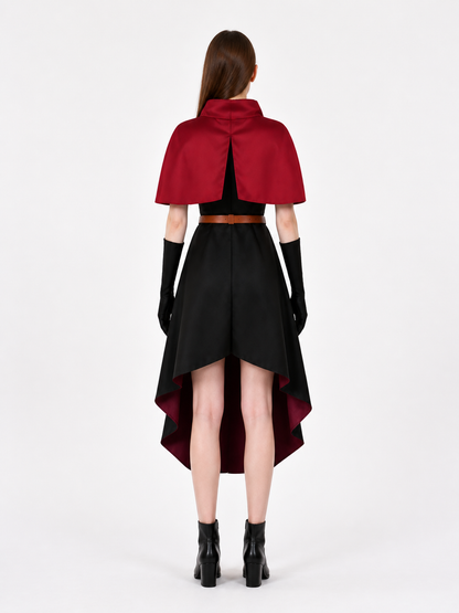 Linsha Cosplay Costume: Dress, Cape, Belt, and Gloves back view