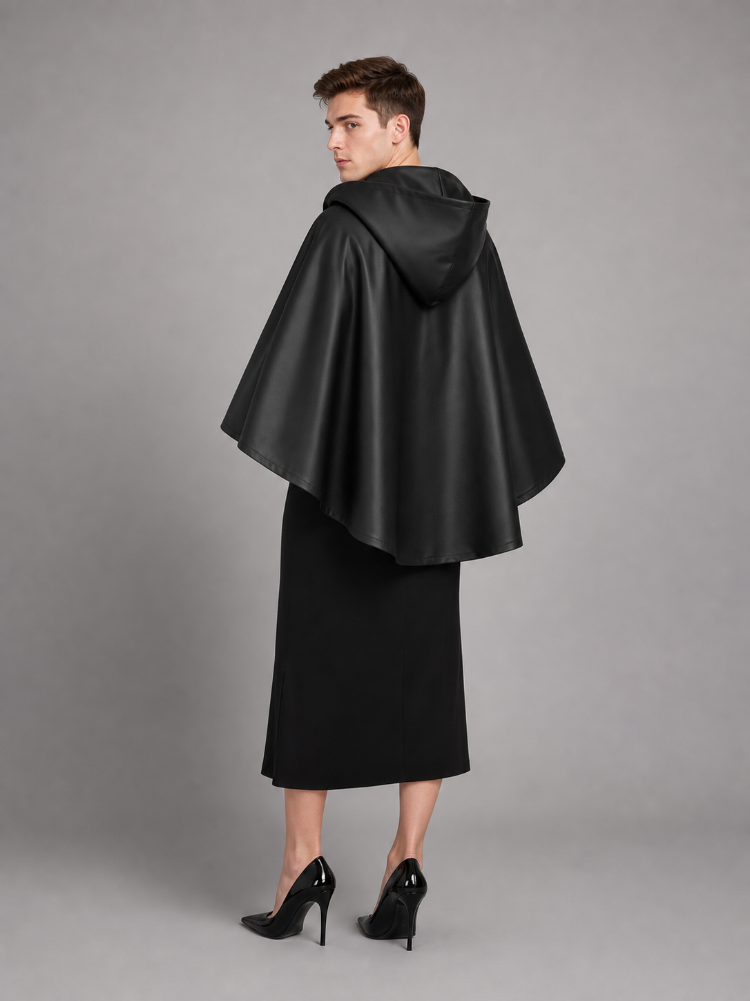 Black Hooded Carnival Cloak for Cosplay