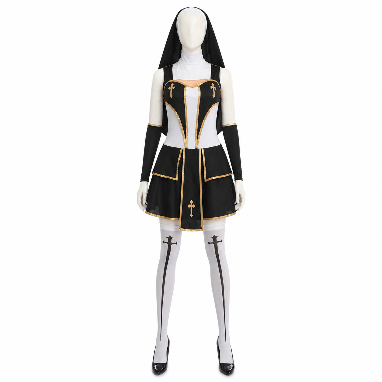 Religious Halloween Costume with a Cross back view