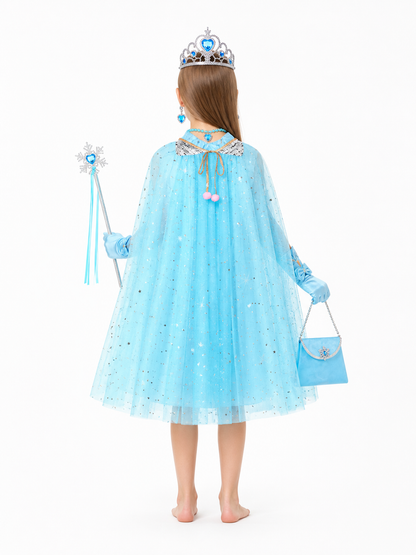 Children's Cape with Crown and Magic Wand back view