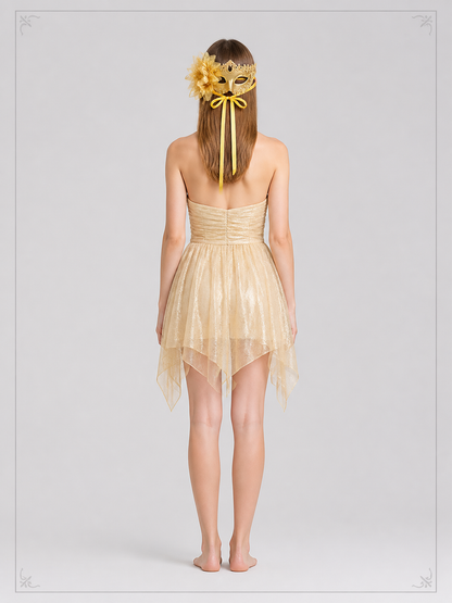 Gold Carnival Half Mask for Halloween and Cosplay back view