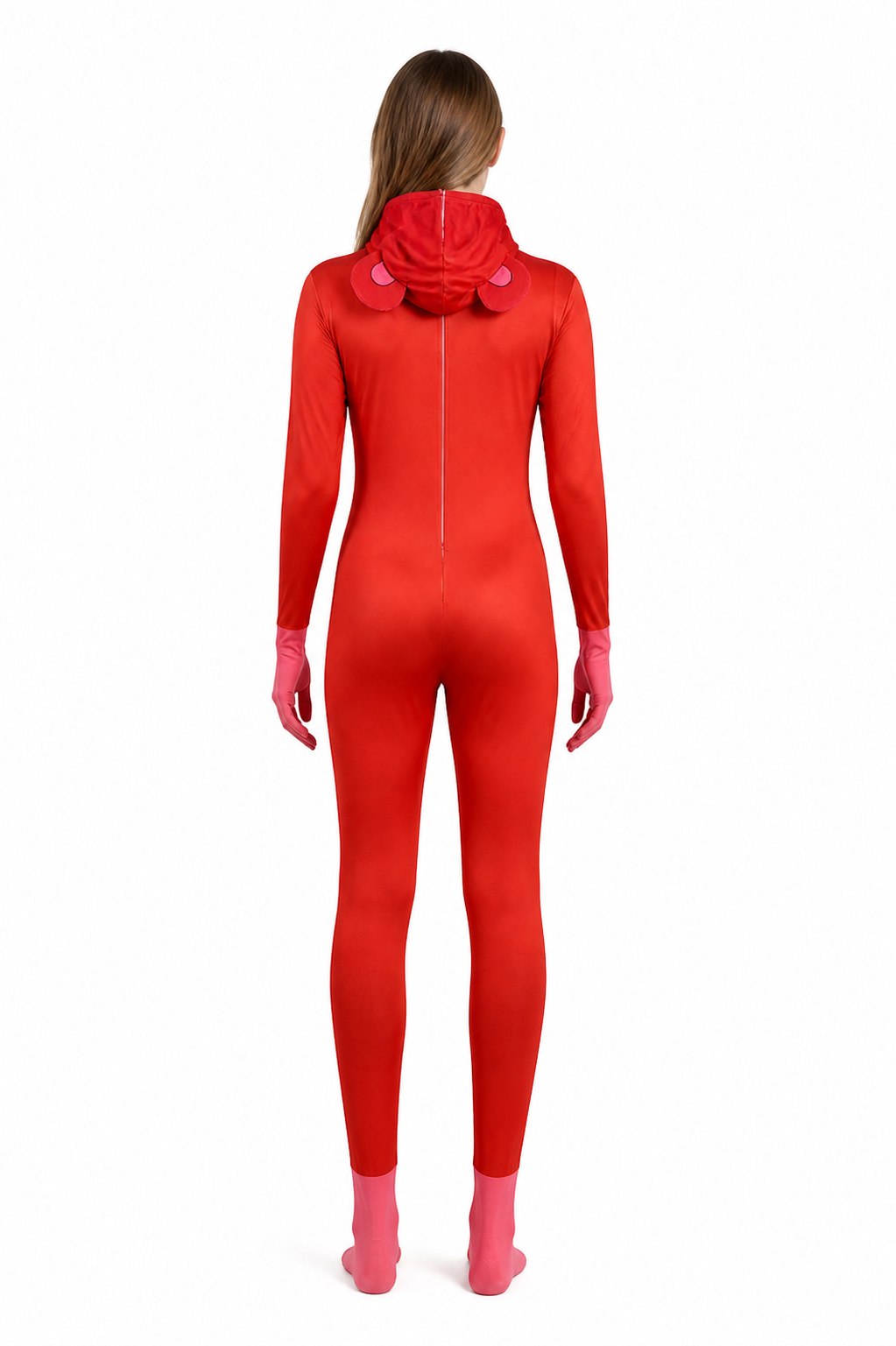 Red Bear Costume with Mask for Cosplay back view