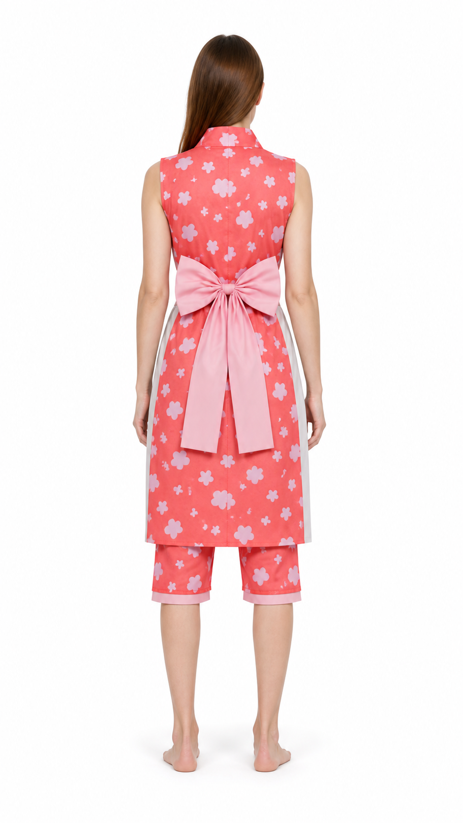 Nami Wano Country Cosplay Costume with Apron and Bow back view