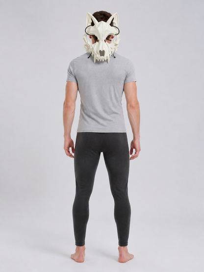 White Skull Mask Carnival Headwear for Halloween back view