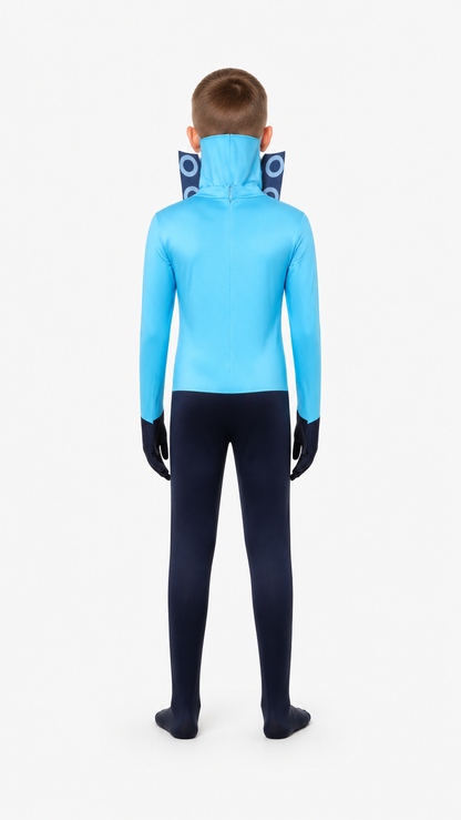 Blue Audio Man Skibidi Toilet Jumpsuit back view