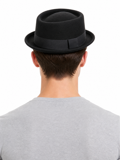 Black Carnival Fedora Hat with Ribbon