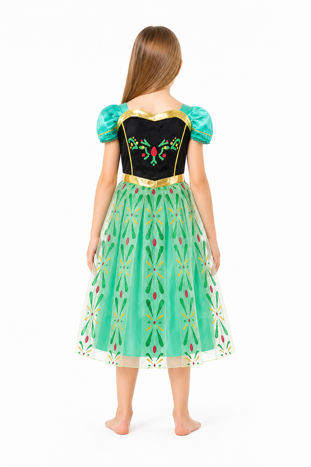 Sequin Carnival Dress with a Full Skirt back view