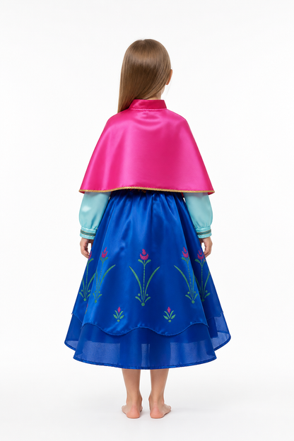 Princess Dress with Full Skirt and Cape for Carnival back view