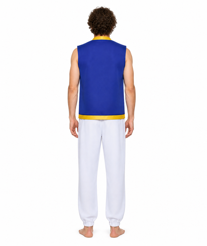 Toad Costume from Super Mario, Vest and Pants back view