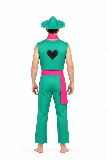 Ralsei Cosplay Costume from Undertale with Hat and Scarf back view