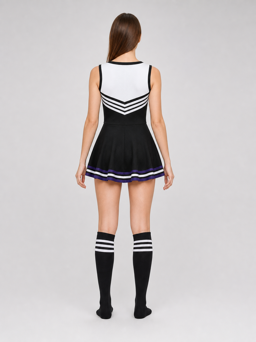 CHEERS Cheerleading Costume with Pom-Poms and Knee-High Socks