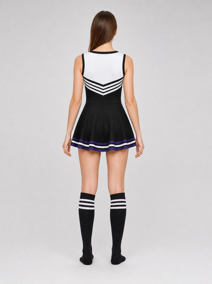 CHEERS Cheerleading Costume with Pom-Poms and Knee-High Socks