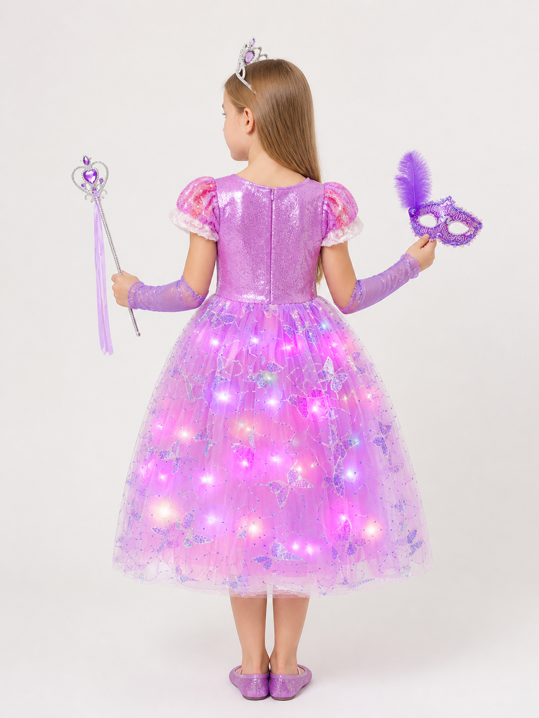 Light-Up Princess Costume for Halloween back view