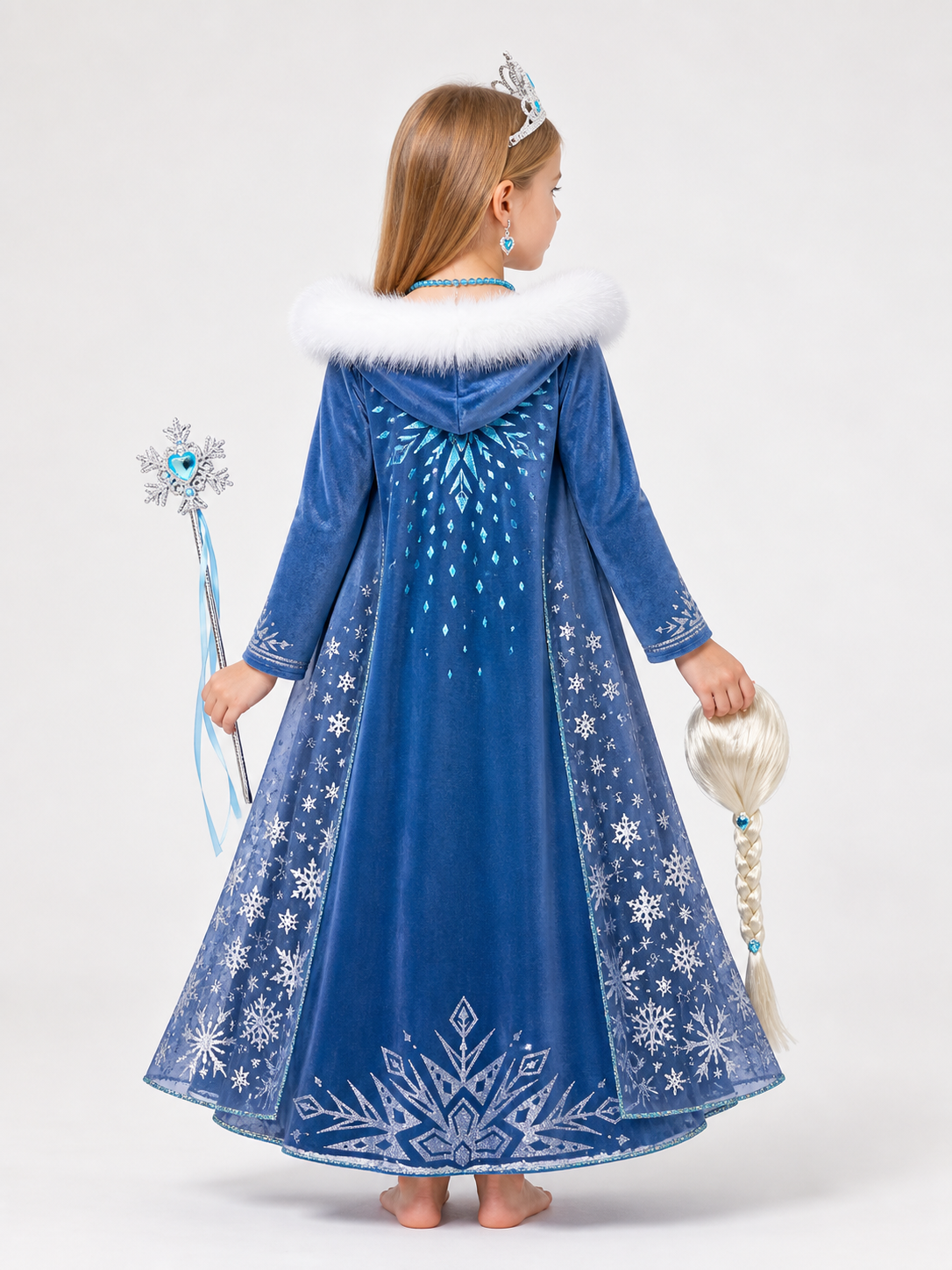 Snow Queen Carnival Costume for Halloween and Cosplay back view