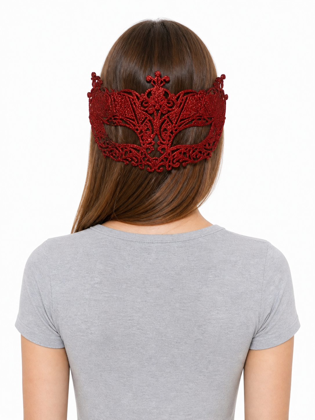 Red Glitter Masquerade Eye Mask