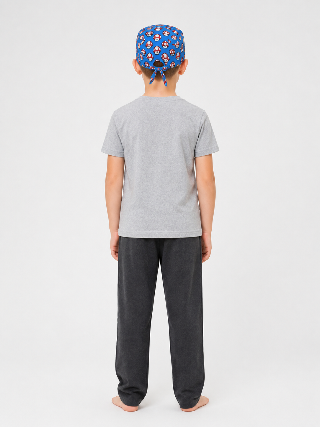 Halloween Carnival Head Covering with Mushroom Design back view