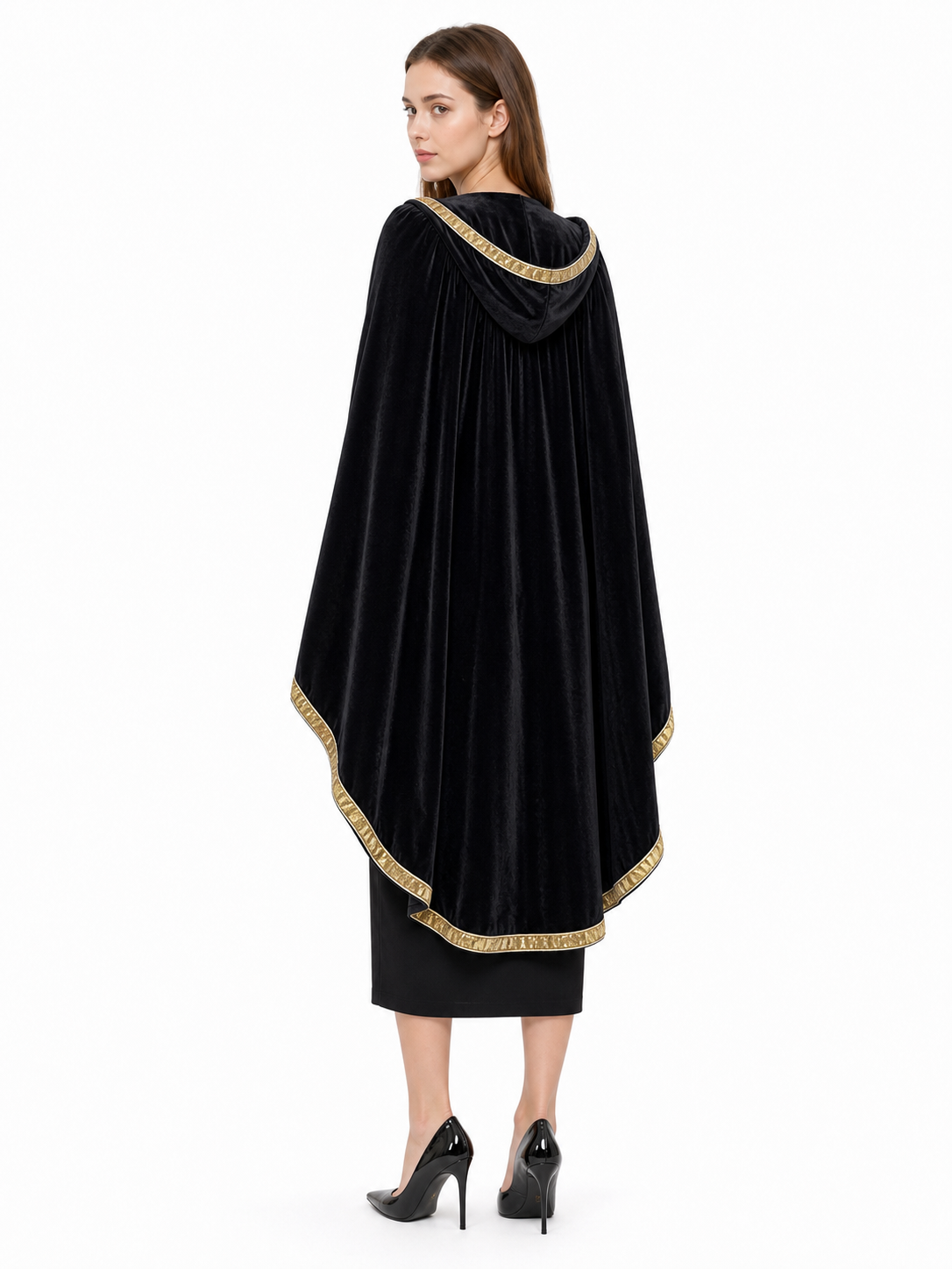 Black Hooded Carnival Cloak for Cosplay