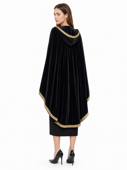 Black Hooded Carnival Cloak for Cosplay