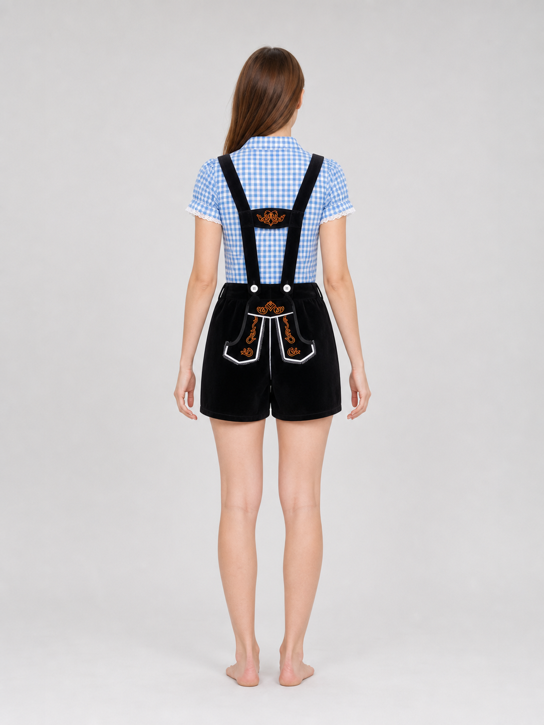 Suspenders Set: Plaid Shirt and Shorts