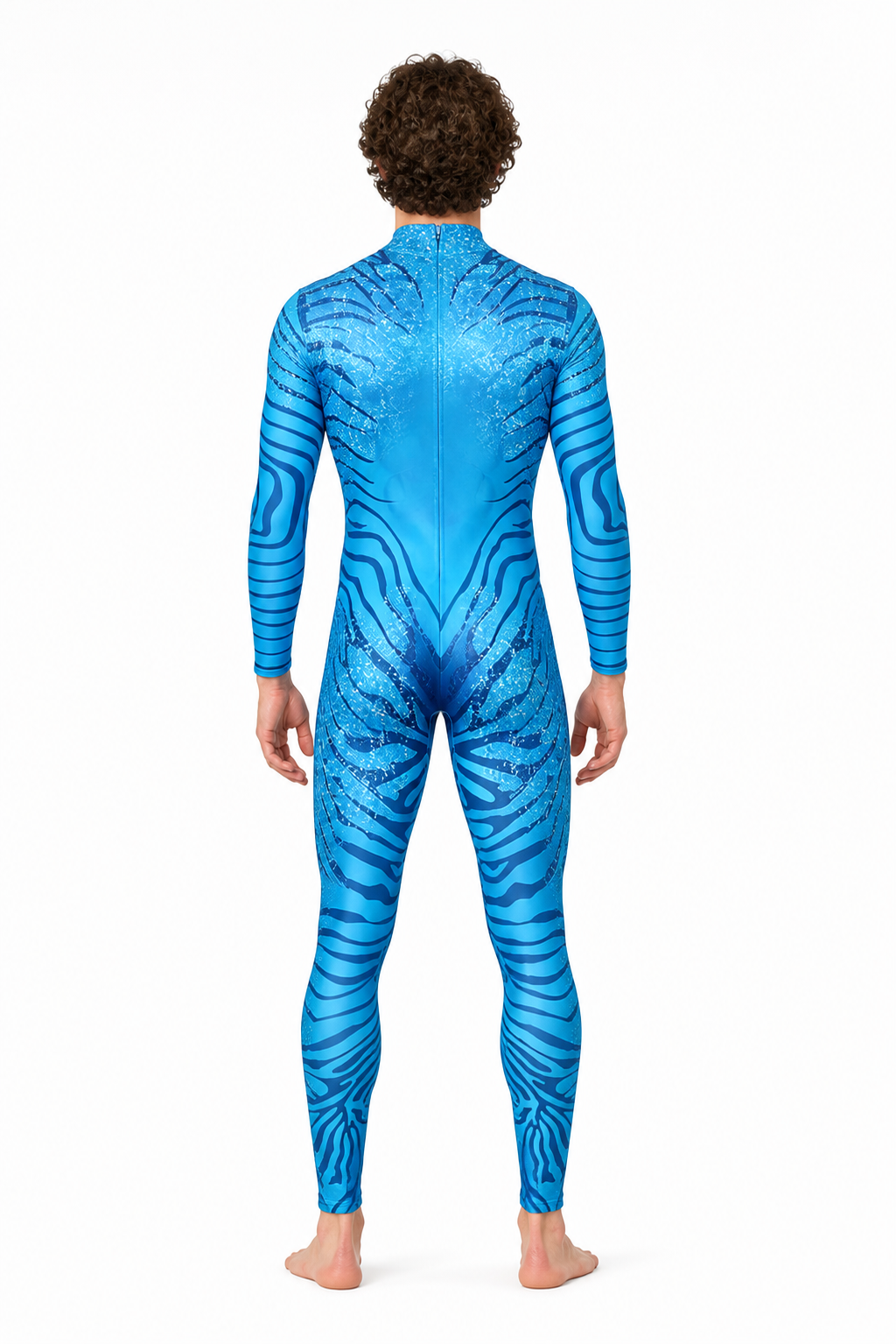 Blue Avatar Cosplay Jumpsuit back view