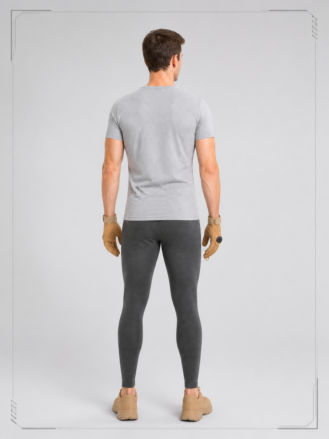 Sand-Colored Tactical Gloves with Protective Inserts back view