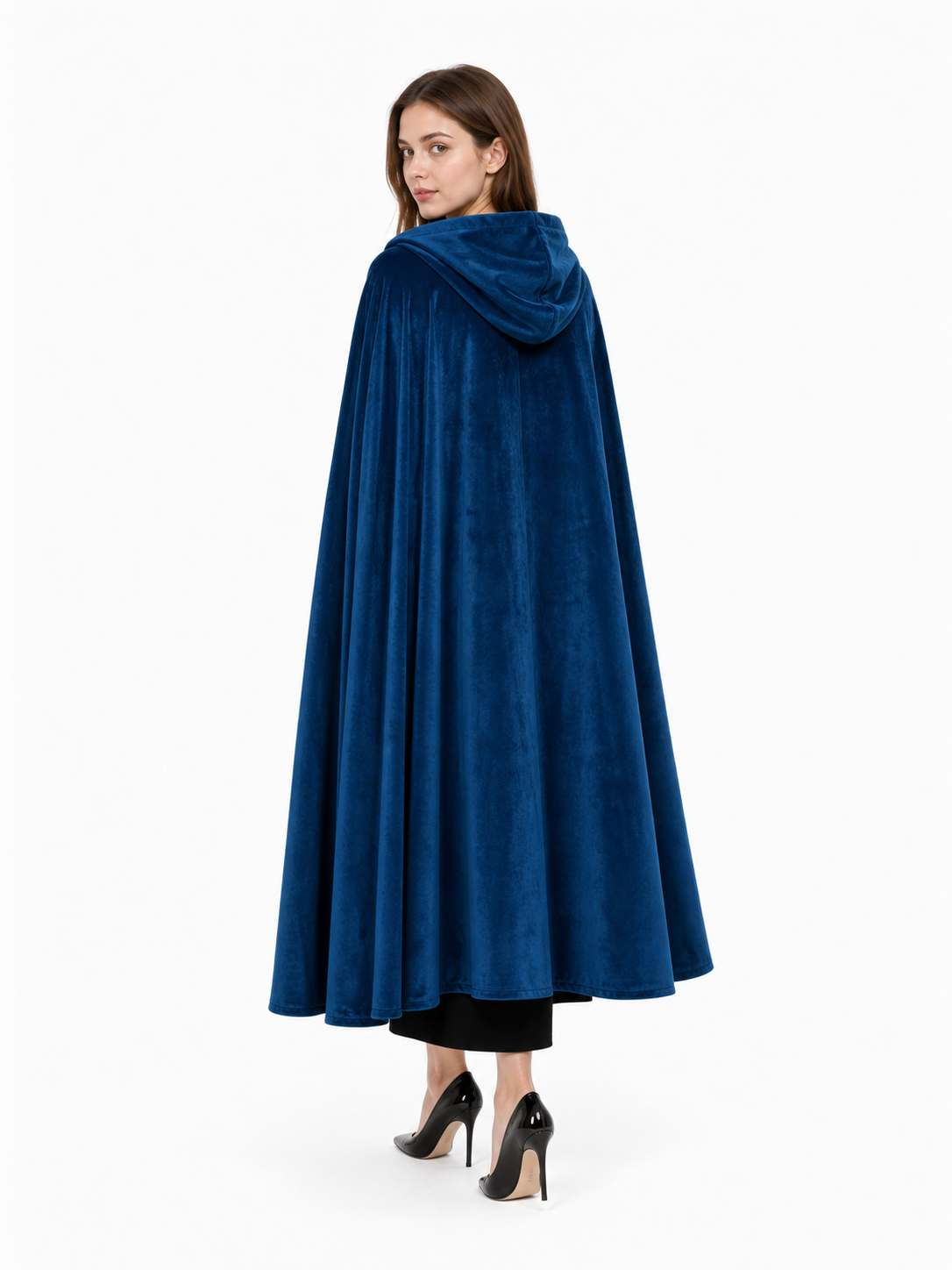 Blue Medieval Hooded Costume Cloak