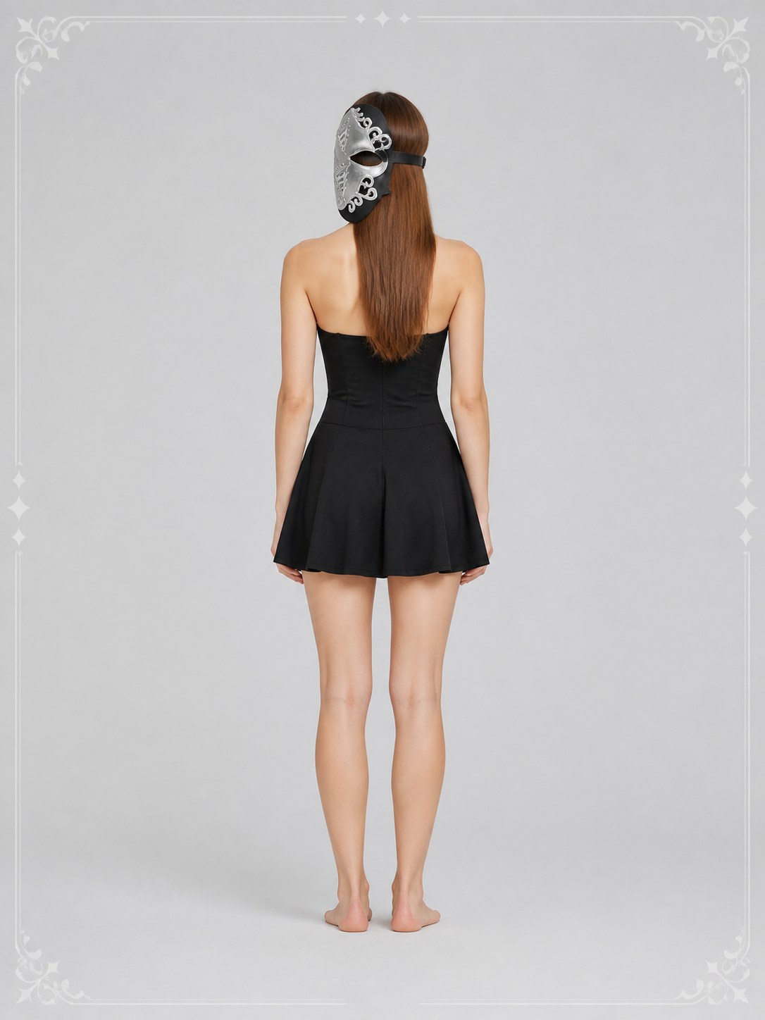 Black and Silver Carnival Mask for Halloween and Cosplay
