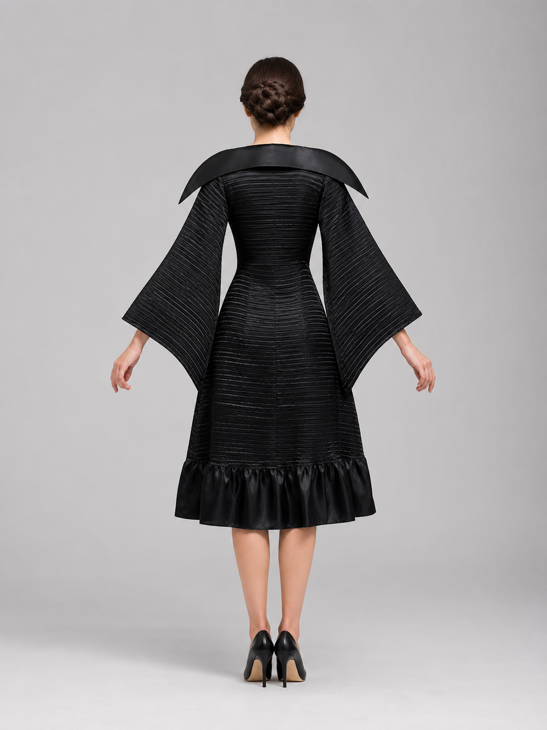 Gothic-Style Cosplay Costume: Dress, Hat, and Cane