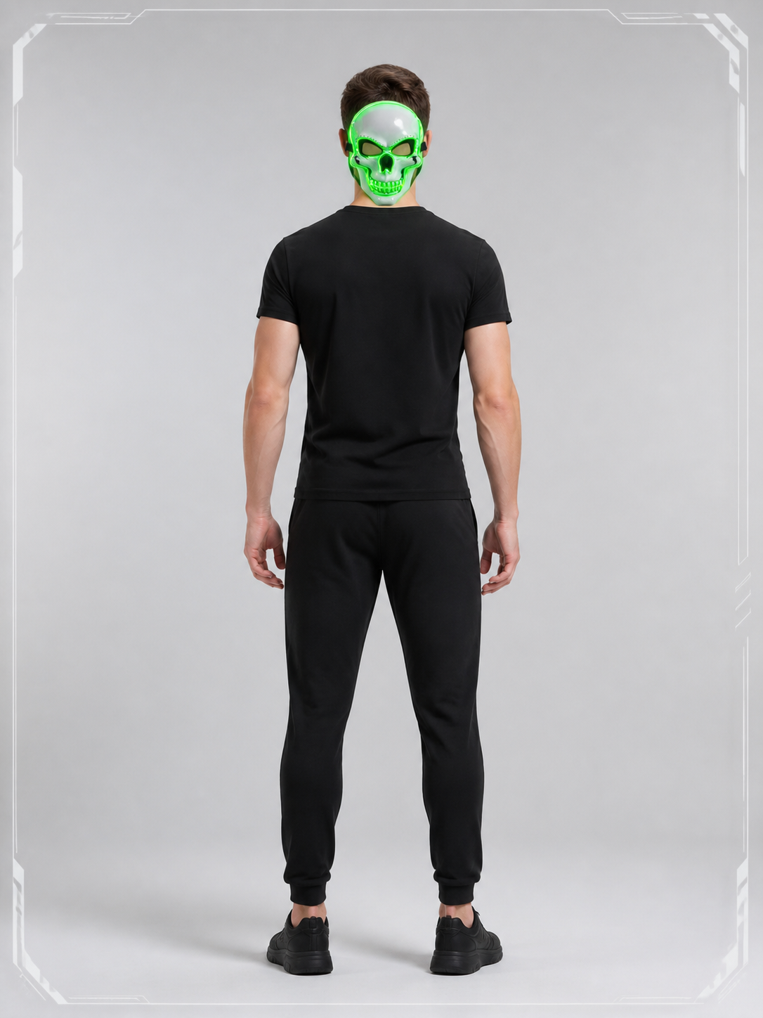 Glowing Skeleton Carnival Mask for Halloween and Cosplay back view
