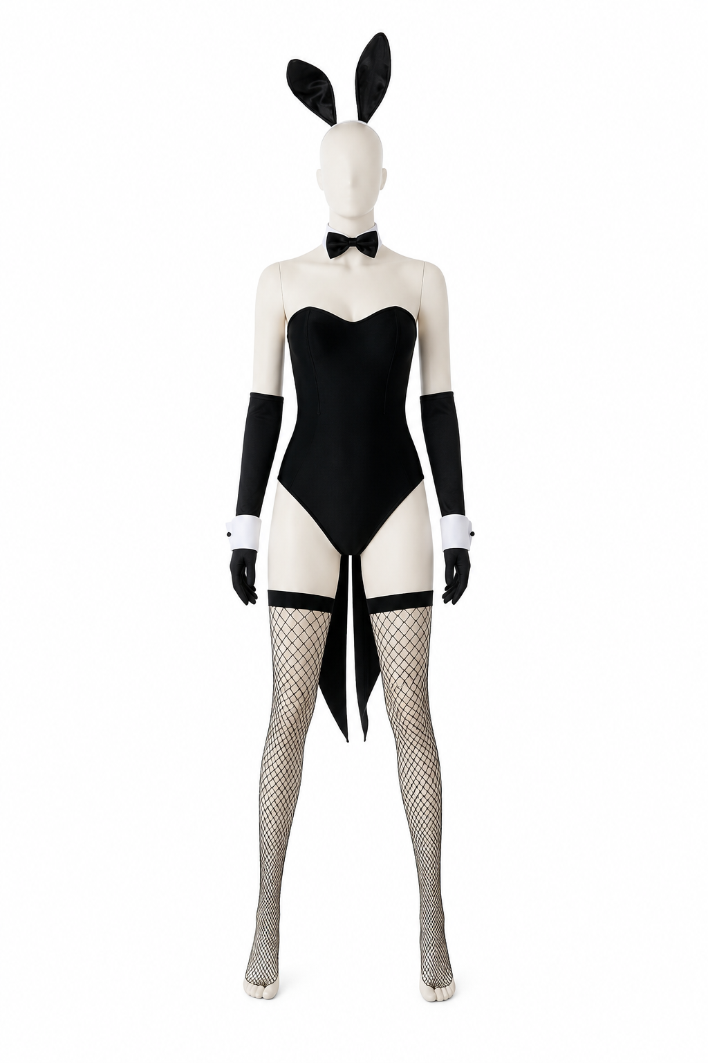 Bunny bodysuit costume with ears for role-play looks