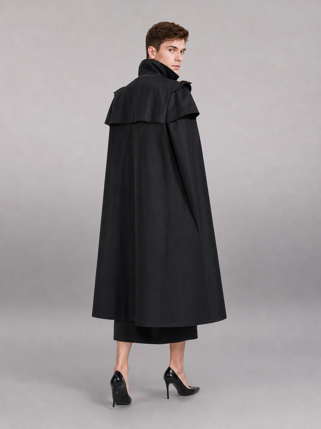 Long Black Gothic Carnival Cape