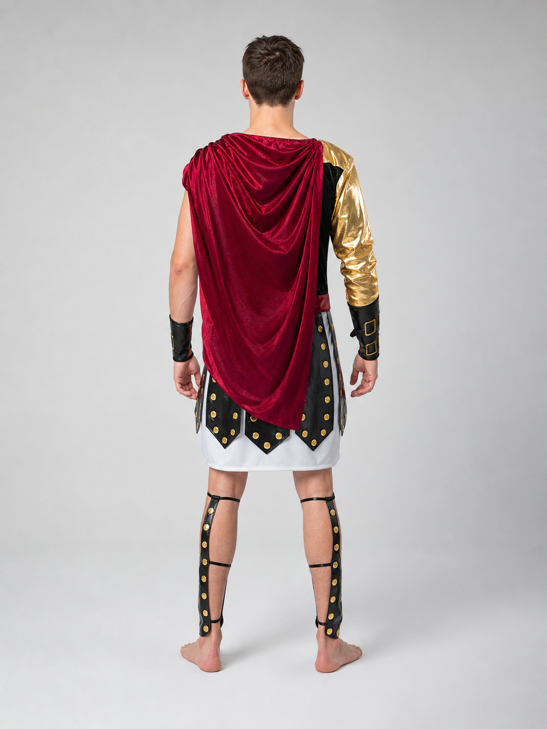 Roman Warrior Costume with Shield and Sword for Cosplay back view 2