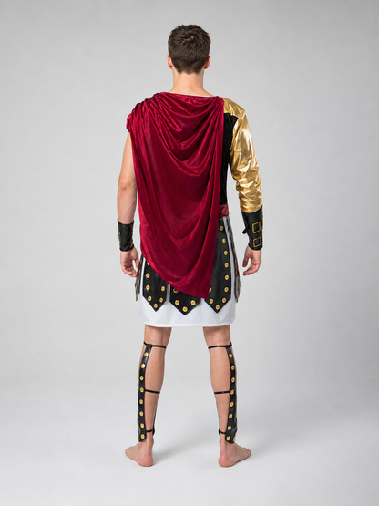 Roman Warrior Costume with Shield and Sword for Cosplay back view 2
