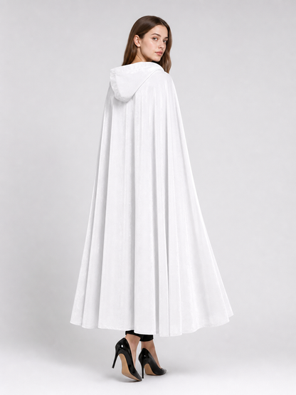 Long White Hooded Carnival Cloak