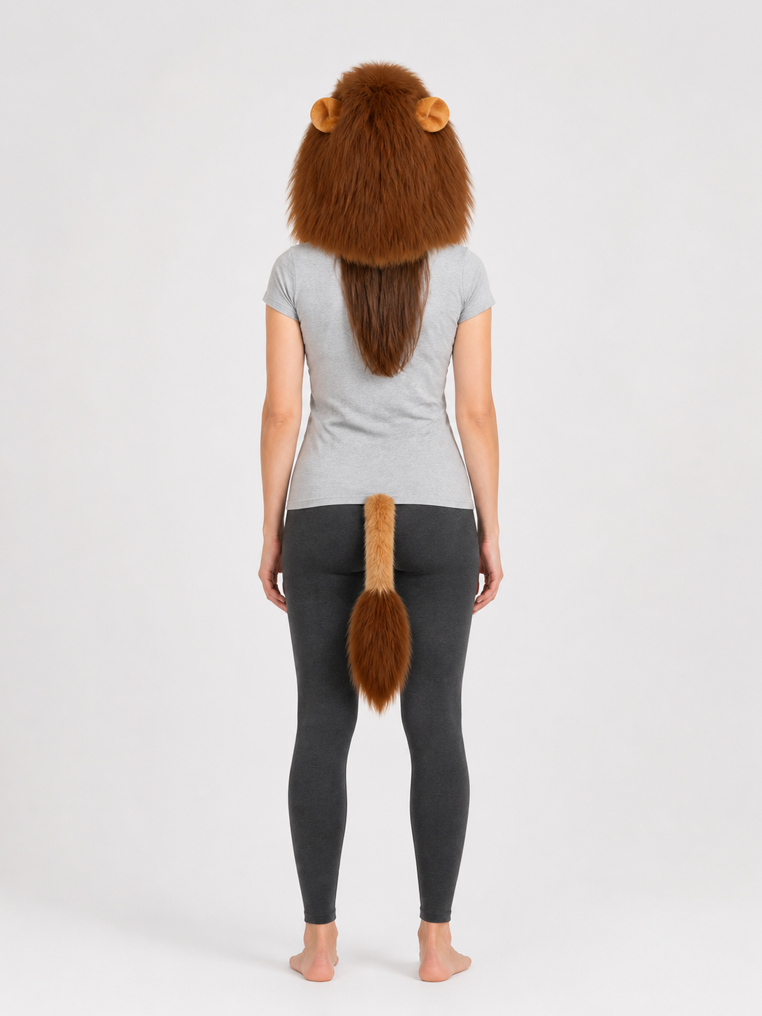 Halloween Lion Headpiece with Tail for Pets back view