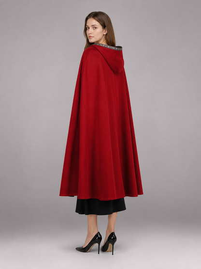 Red Hooded Carnival Cloak for Cosplay