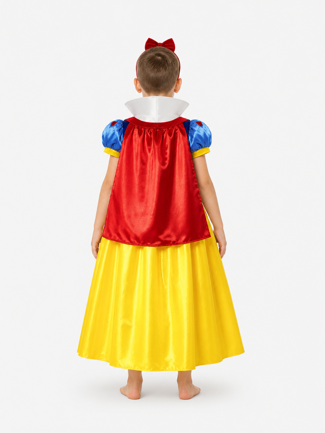 Snow White Dress with a Blue Bodice and Yellow Skirt back view