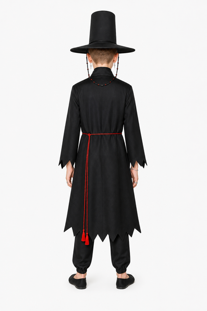 Cosplay Costume with Pointed Hat for Stage Performances back view