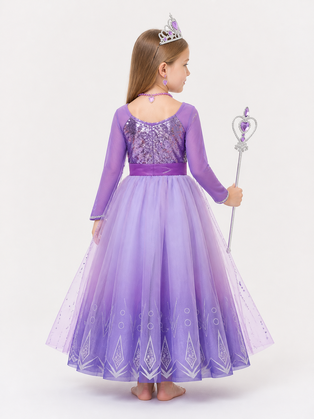 Purple Princess Costume for Girls for Halloween back view