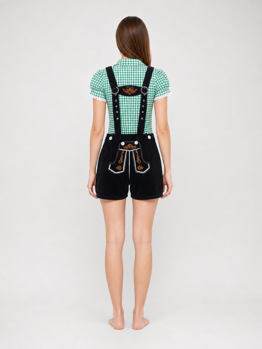 Traditional Costume with Shirt and Suspender Shorts