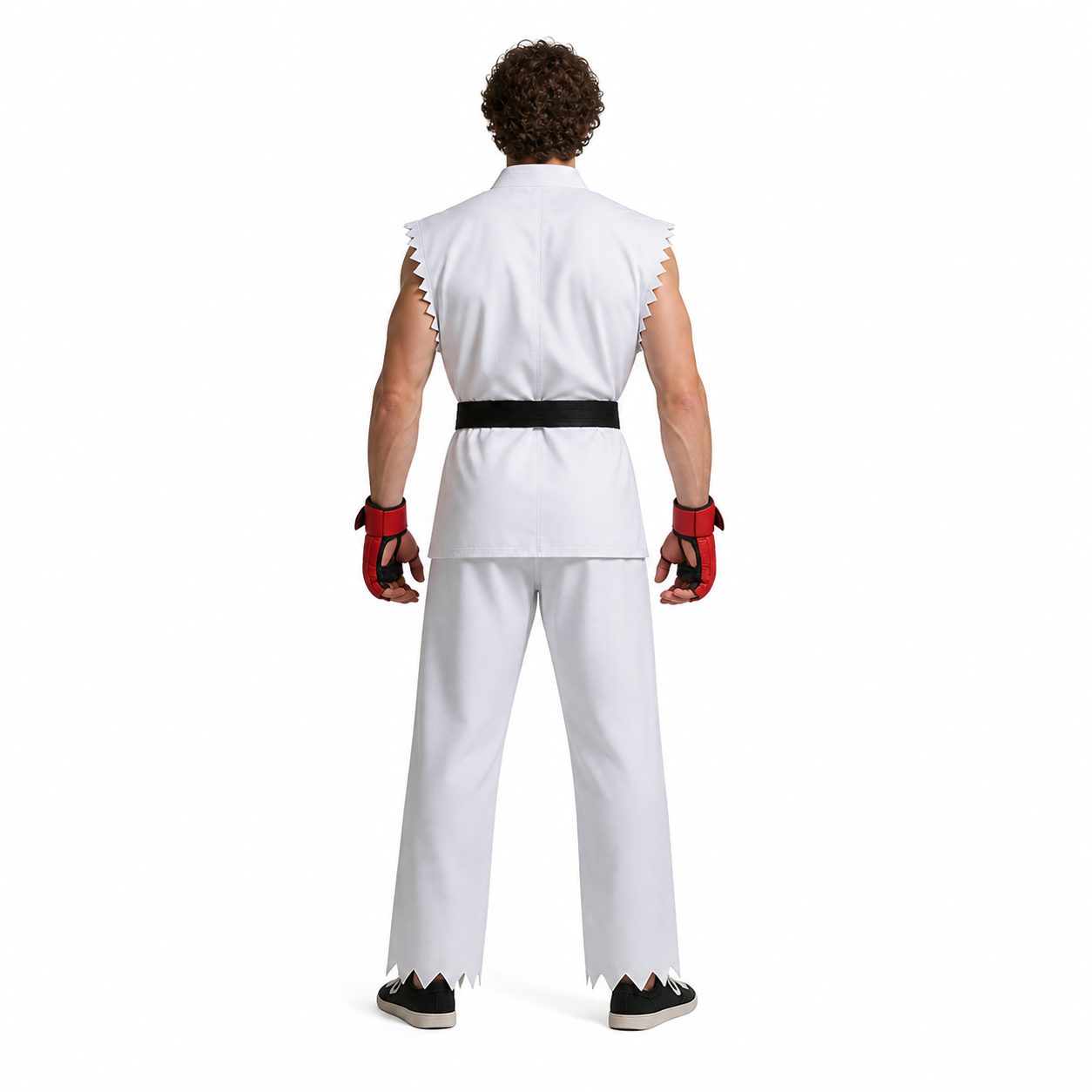 Ken Cosplay Costume: Jacket, Pants, and Belt back view