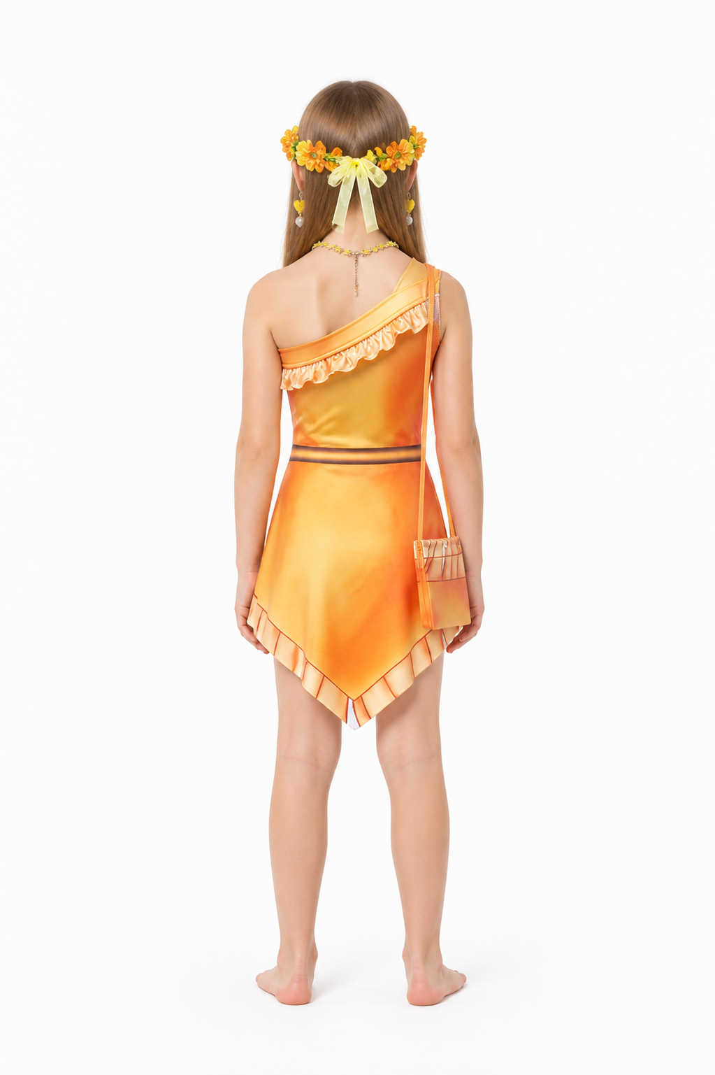 Pocahontas Costume with an Asymmetrical Hem back view