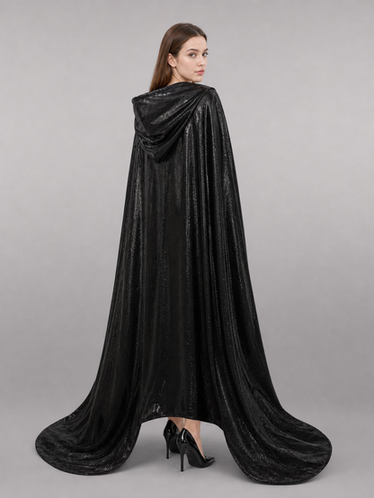 Black Gothic Hooded Carnival Cloak