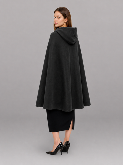 Long Black Hooded Carnival Cloak