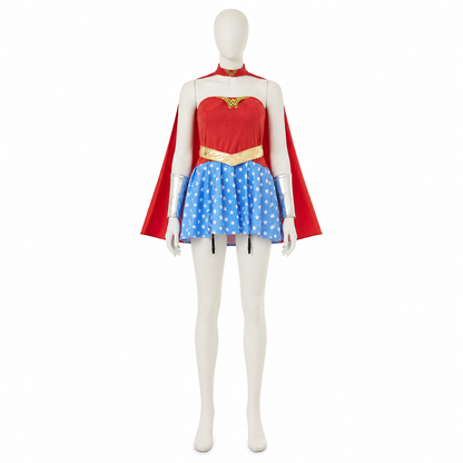 Cosplay Character Costume with Cape and Skirt back view