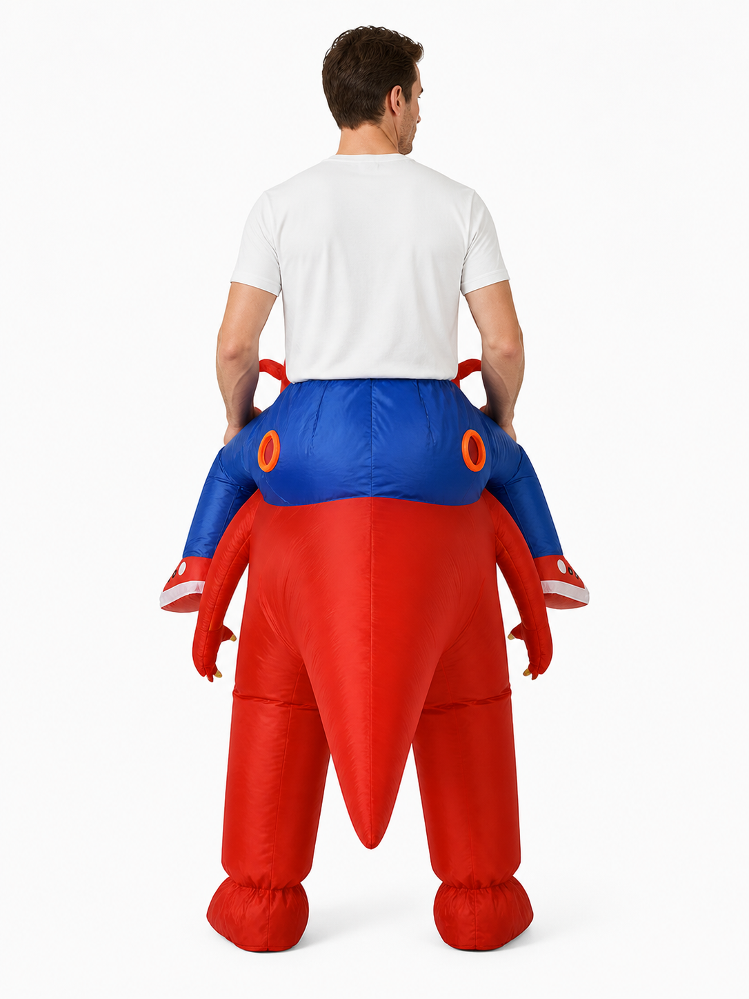Red Dinosaur Costume with Tail for Parties back view