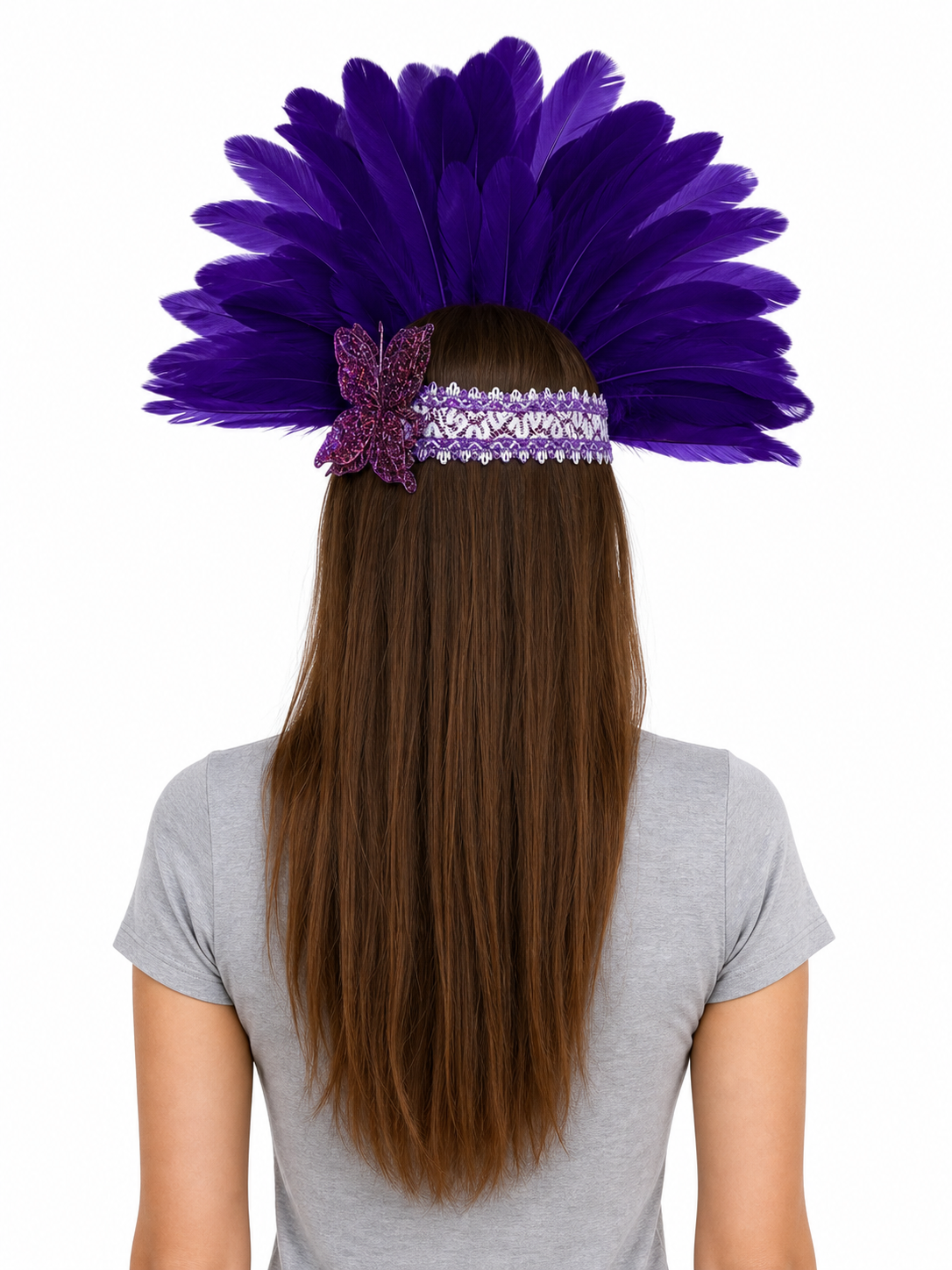 Carnival headdress with feathers and a mask