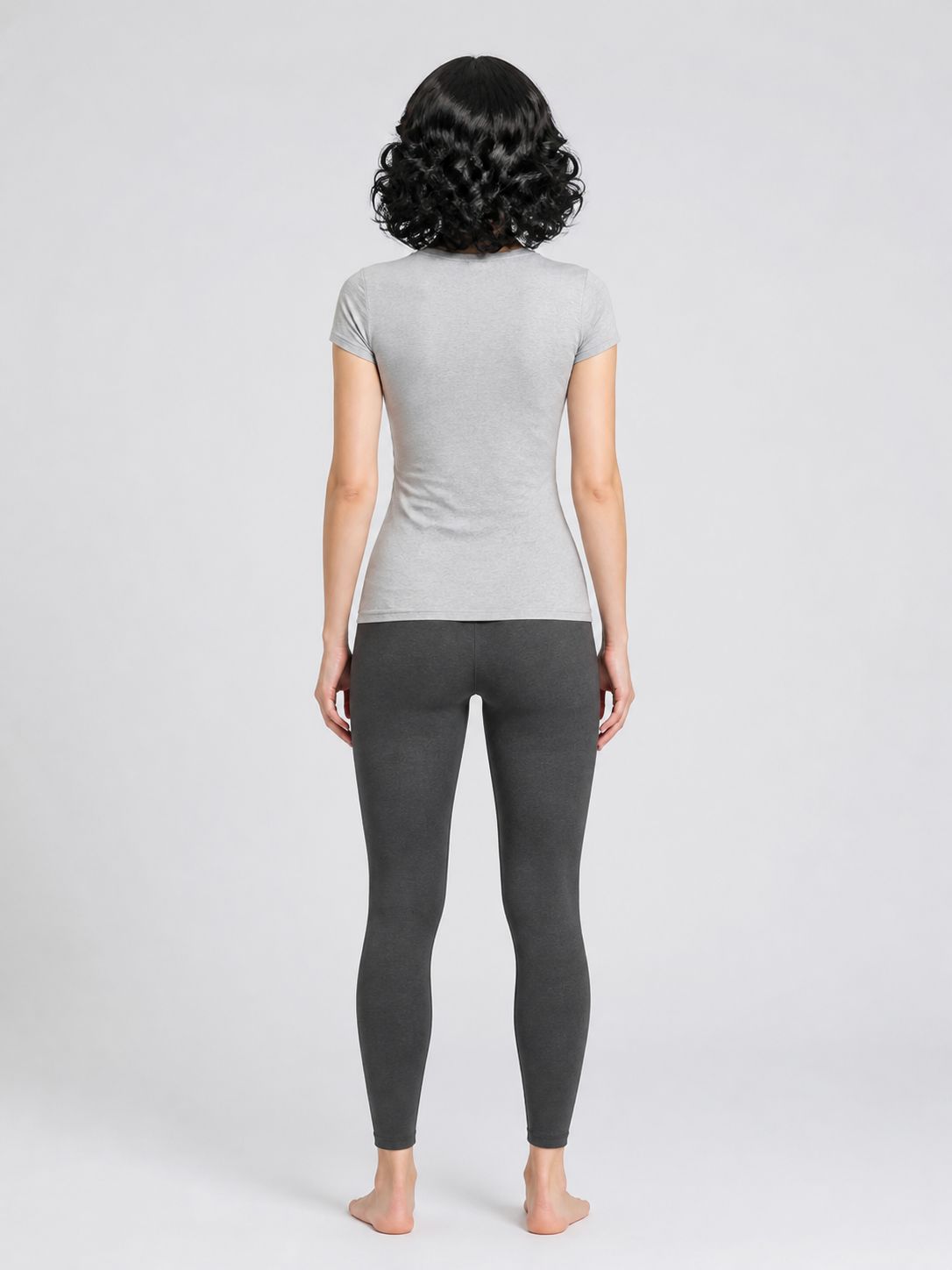 Short Curly Black Costume Wig back view