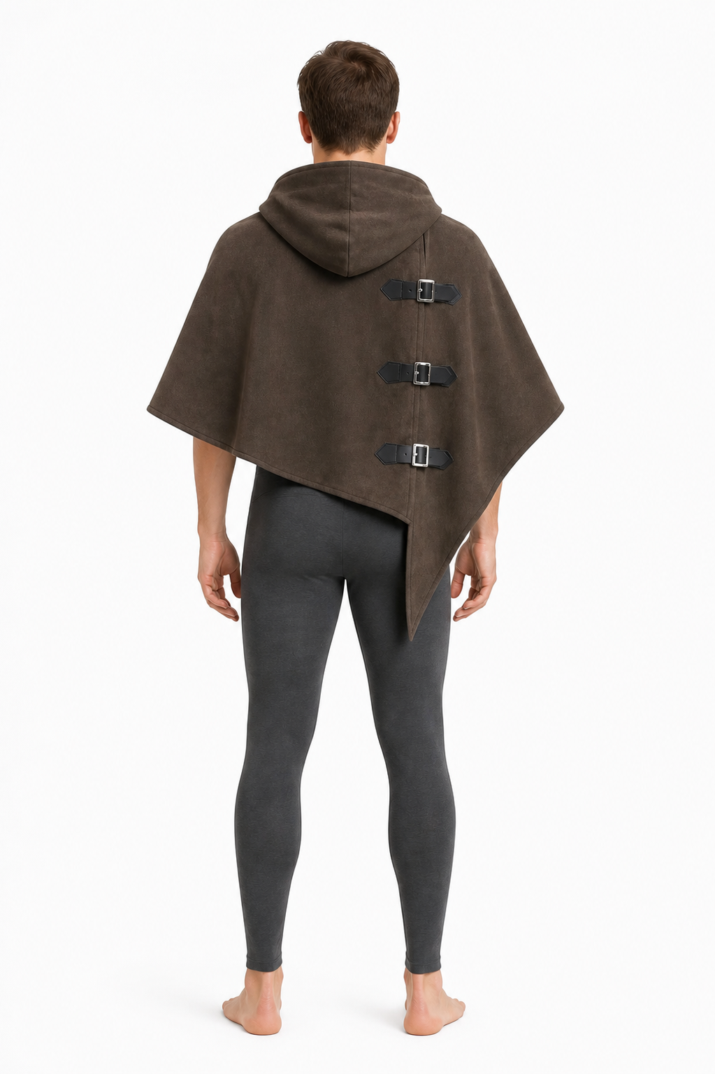 Halloween Hooded Cloak with an Asymmetrical Hem back view